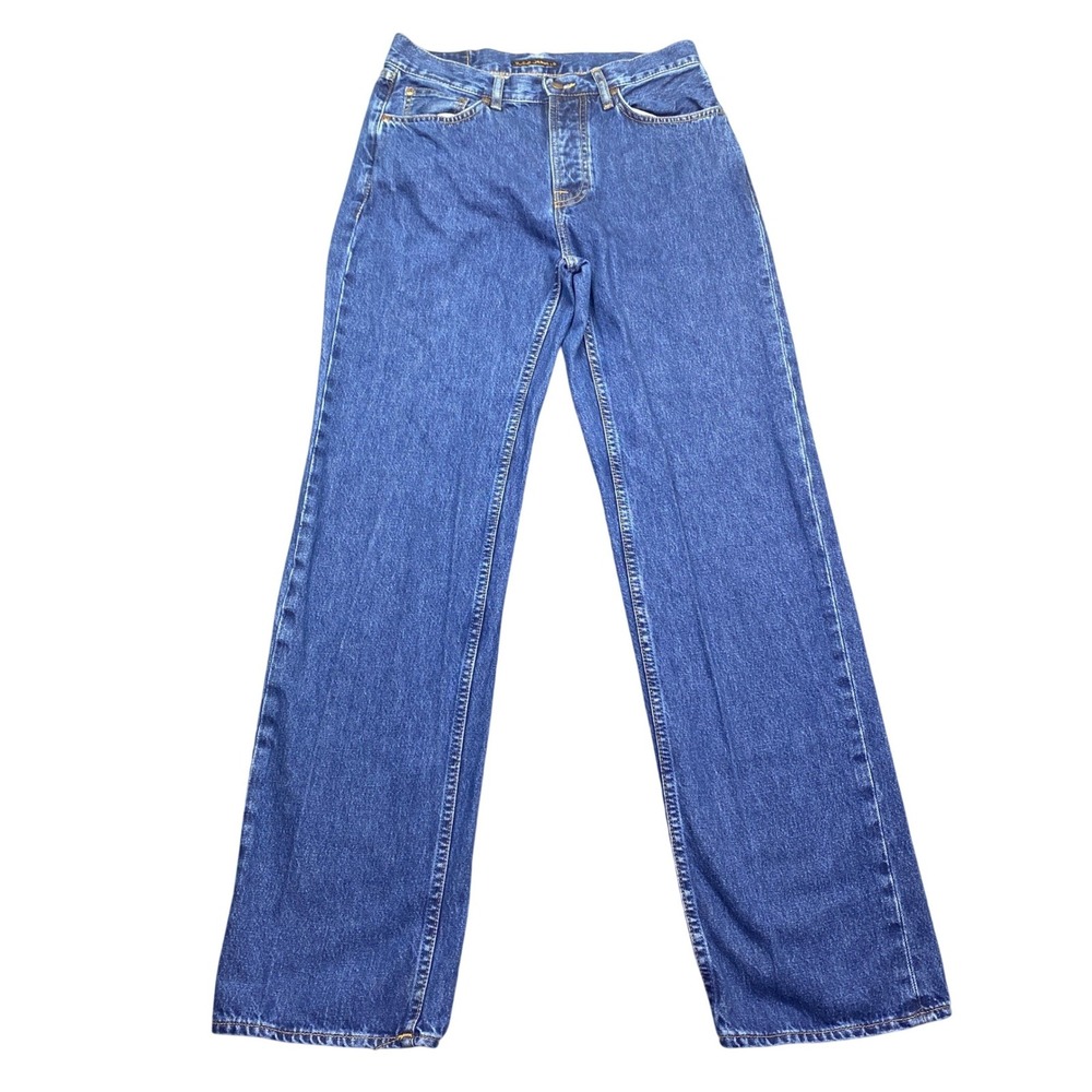 Nudie Jeans Tuff Tony Evening Jazz Blue Wide Straight Leg Denim Jeans Sz 29
